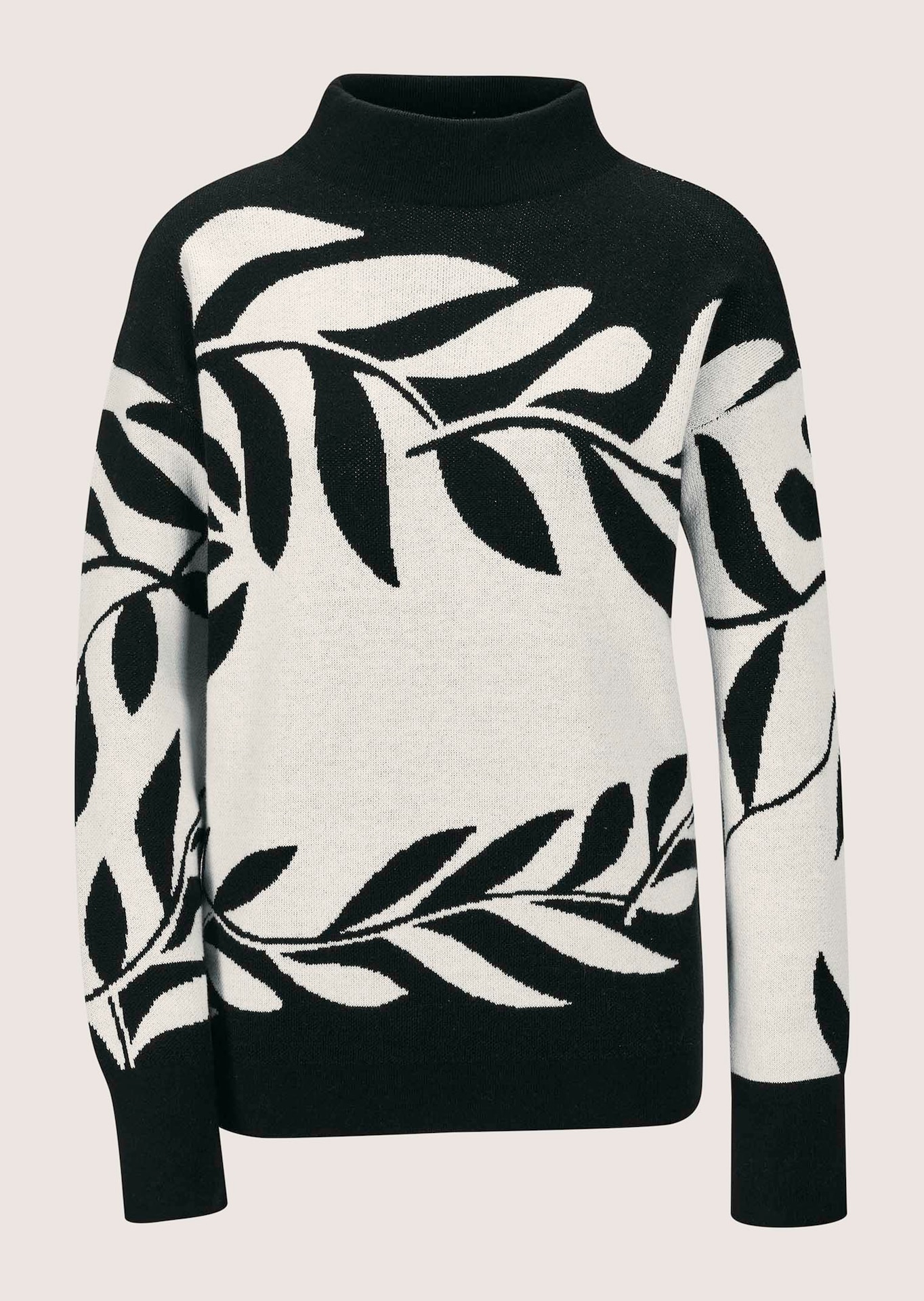 Pull jacquard à motif floral