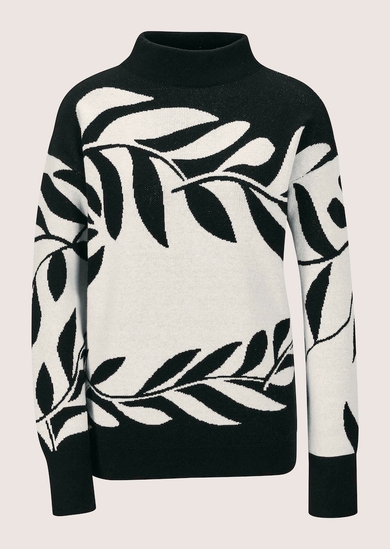 Jacquard jumper with floral pattern