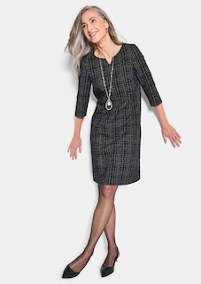 Jerseykleid in Tweed-Optik mit feinem Glanz thumbnail 4