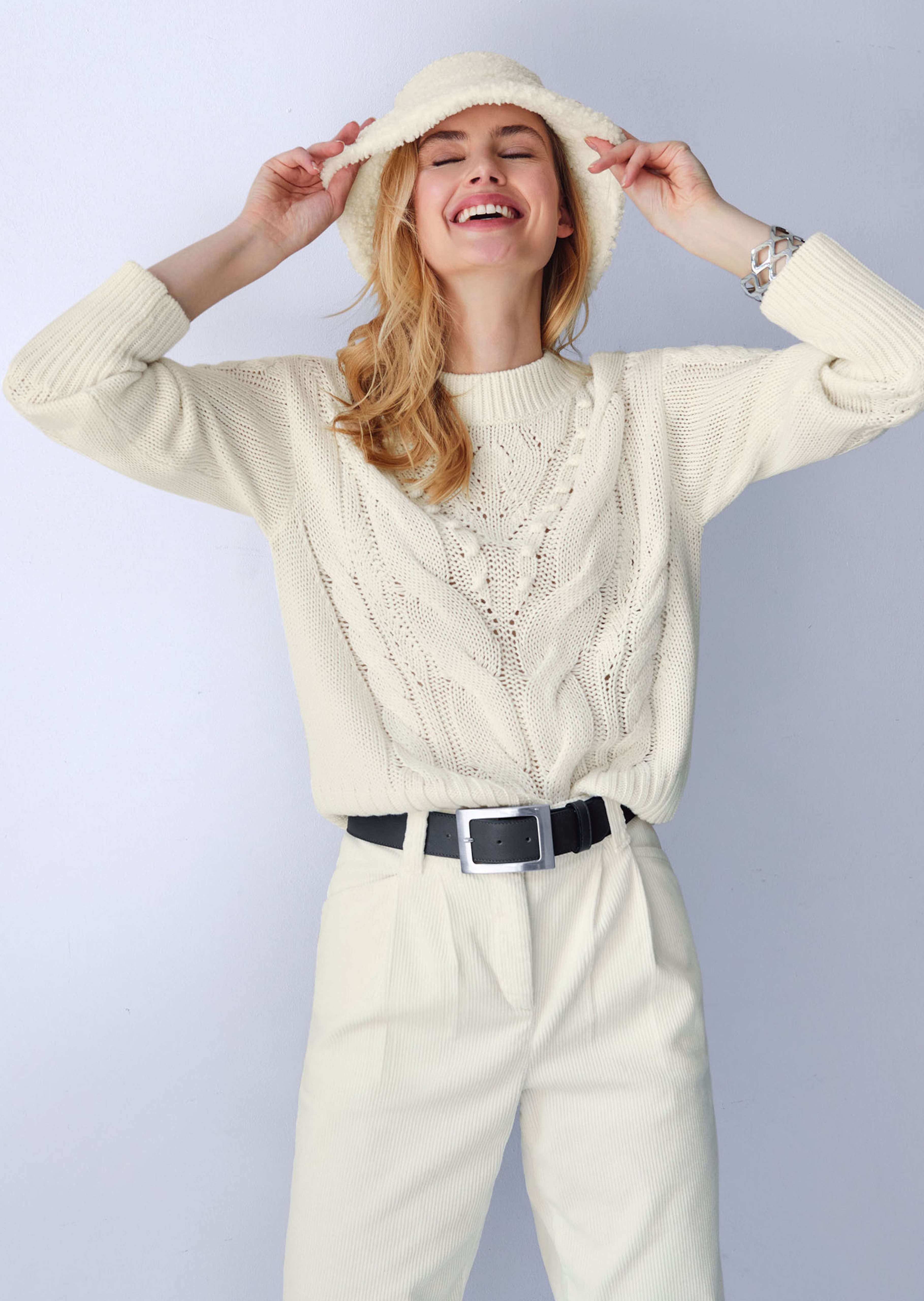 Pull à motif torsadé