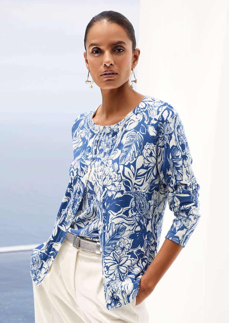Floral print cardigan