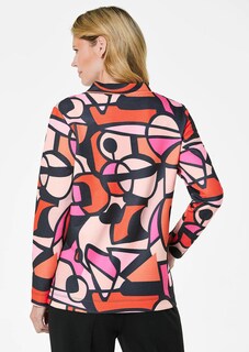 Sweatshirt met opstaande kraag en all-over dessin thumbnail 3