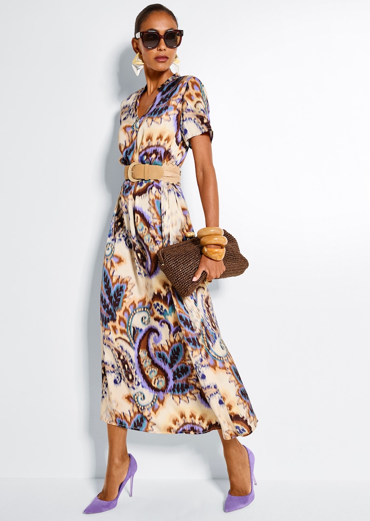 Midikleid mit Paisley-Muster