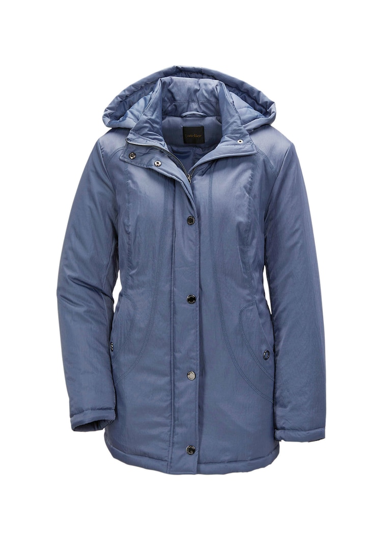 Jacke mit Kapuze in dezenter Crashstruktur