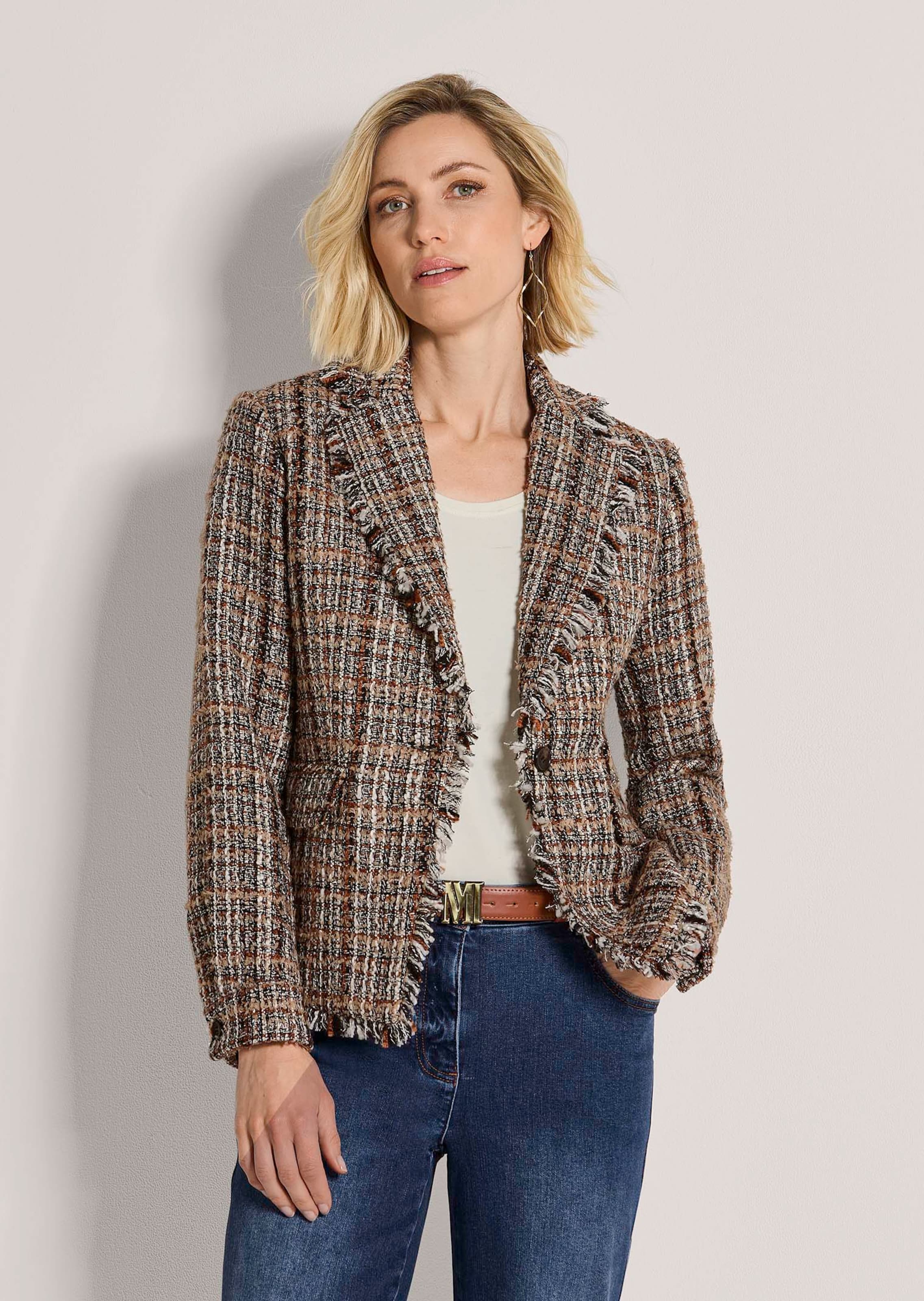 Tweed blazer in a multi-coloured look
