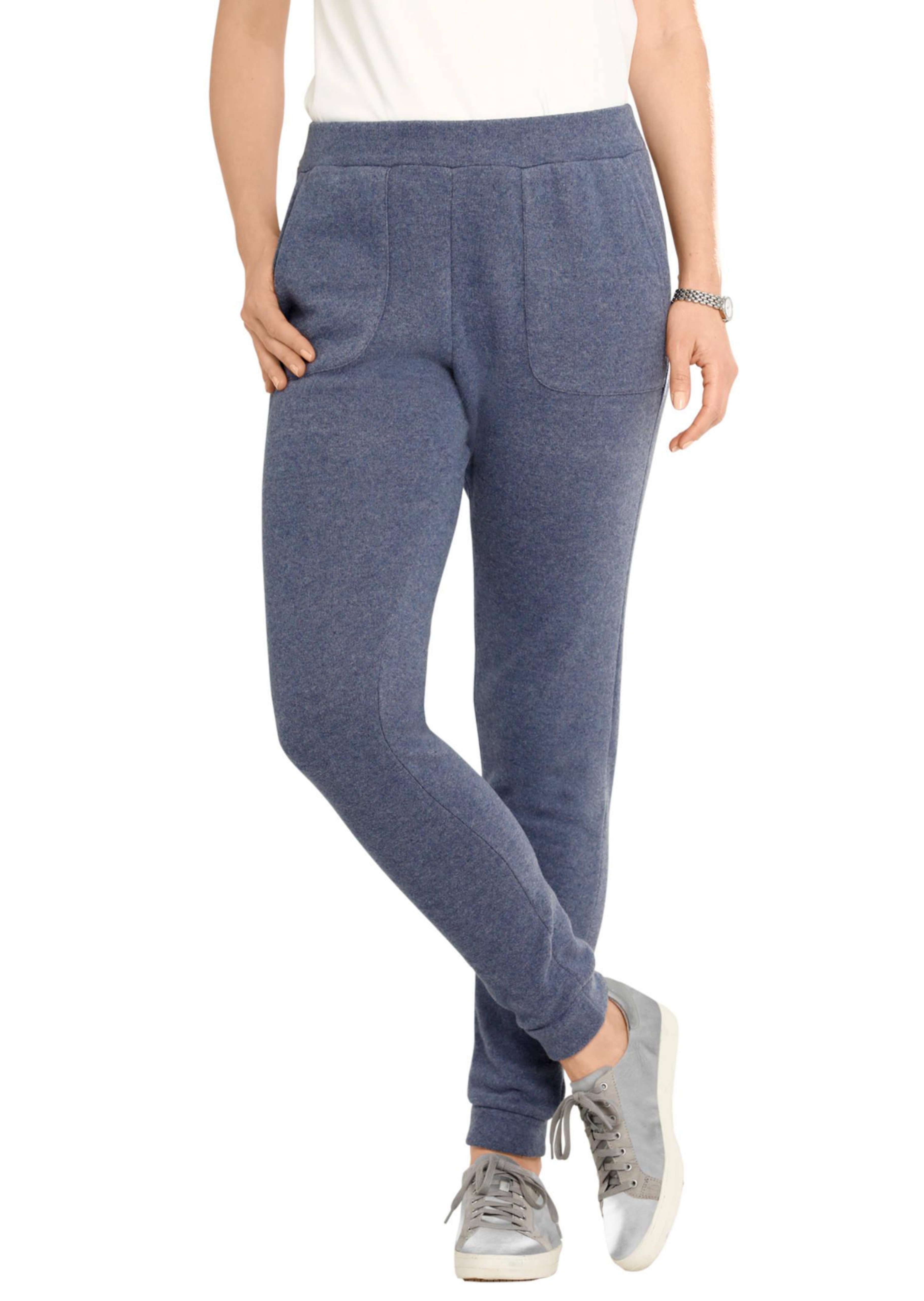 Bequeme Flausch-Freizeithose mit Bündchen