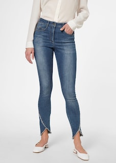 Schlanke Jeans mit Fransensaum thumbnail 2
