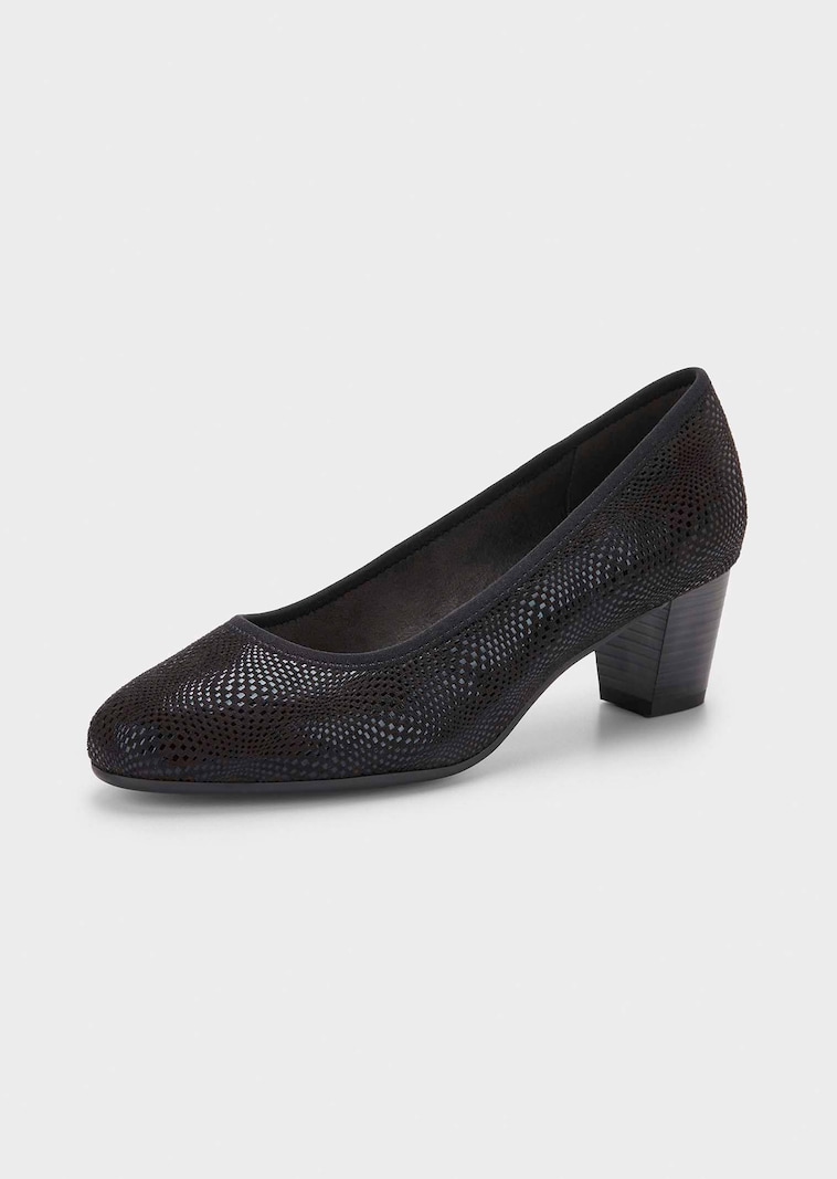 Pumps met glanzende folieprint