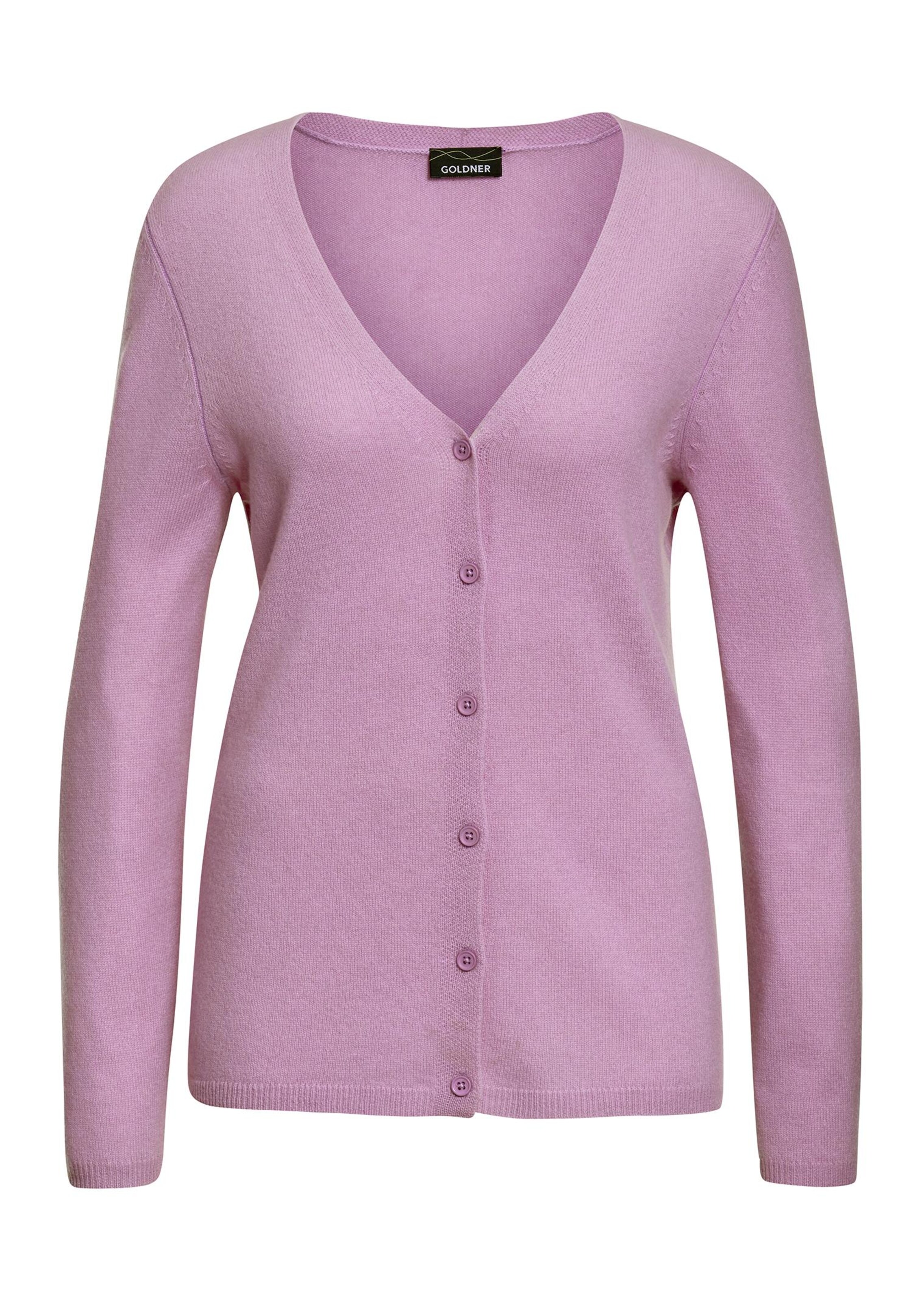 Weiche Kaschmirstrickjacke mit V-Ausschnitt