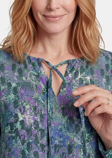 Viscose blouse met ronde hals en strikceintuurtje thumbnail 5