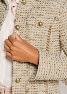 Fransige Tweedjacke mit Glanzgarn und Pailletten thumbnail 6