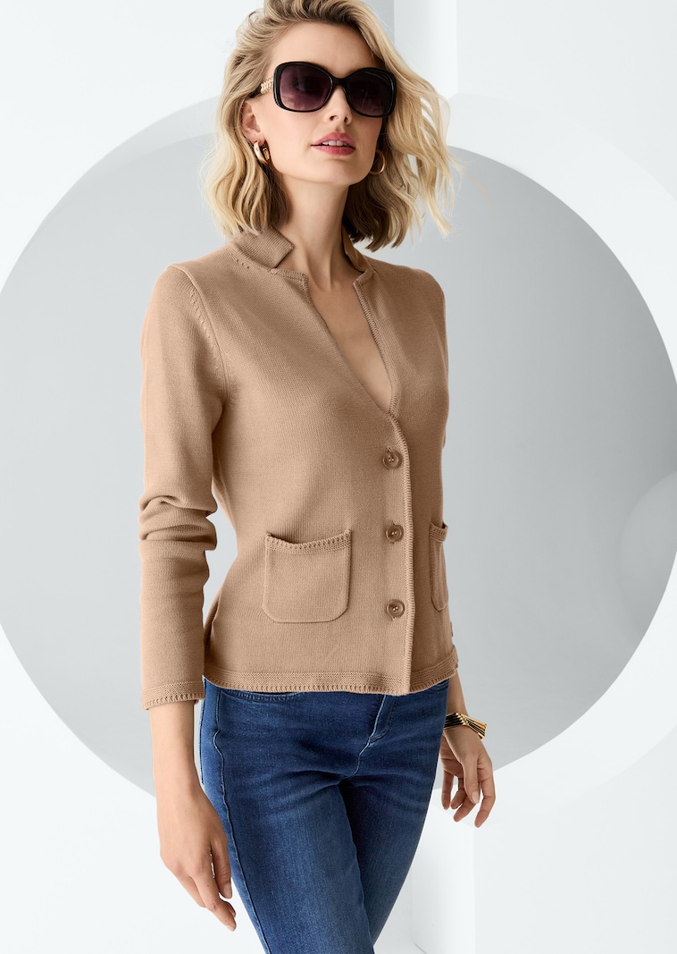Strickblazer aus reiner Baumwolle