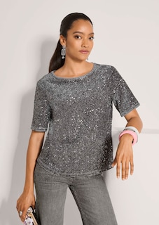 T-shirt à paillettes et manches mi-longues thumbnail 5