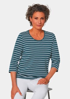 Ringelshirt mit hochwertigen, garngefärbten Ringeln – auch nach häufigem Waschen bleibt die Farbe lange schön. In formstabiler Baumwoll-Elasthan-Qualität. Länge ca. 66 cm in Gr. 46, ca. 62 cm in Gr. 23. thumbnail 4