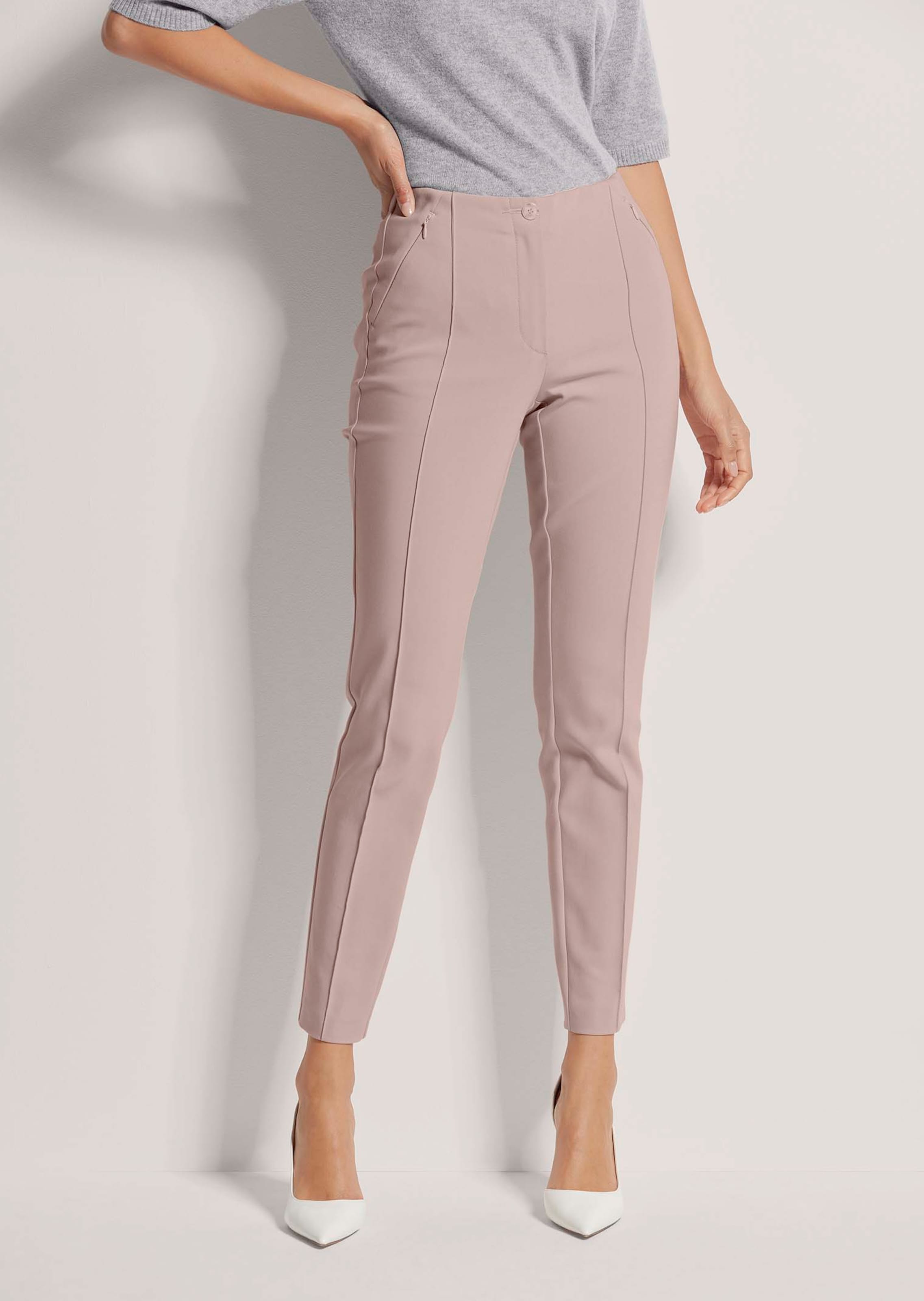 Slanke stretchbroek met biezen