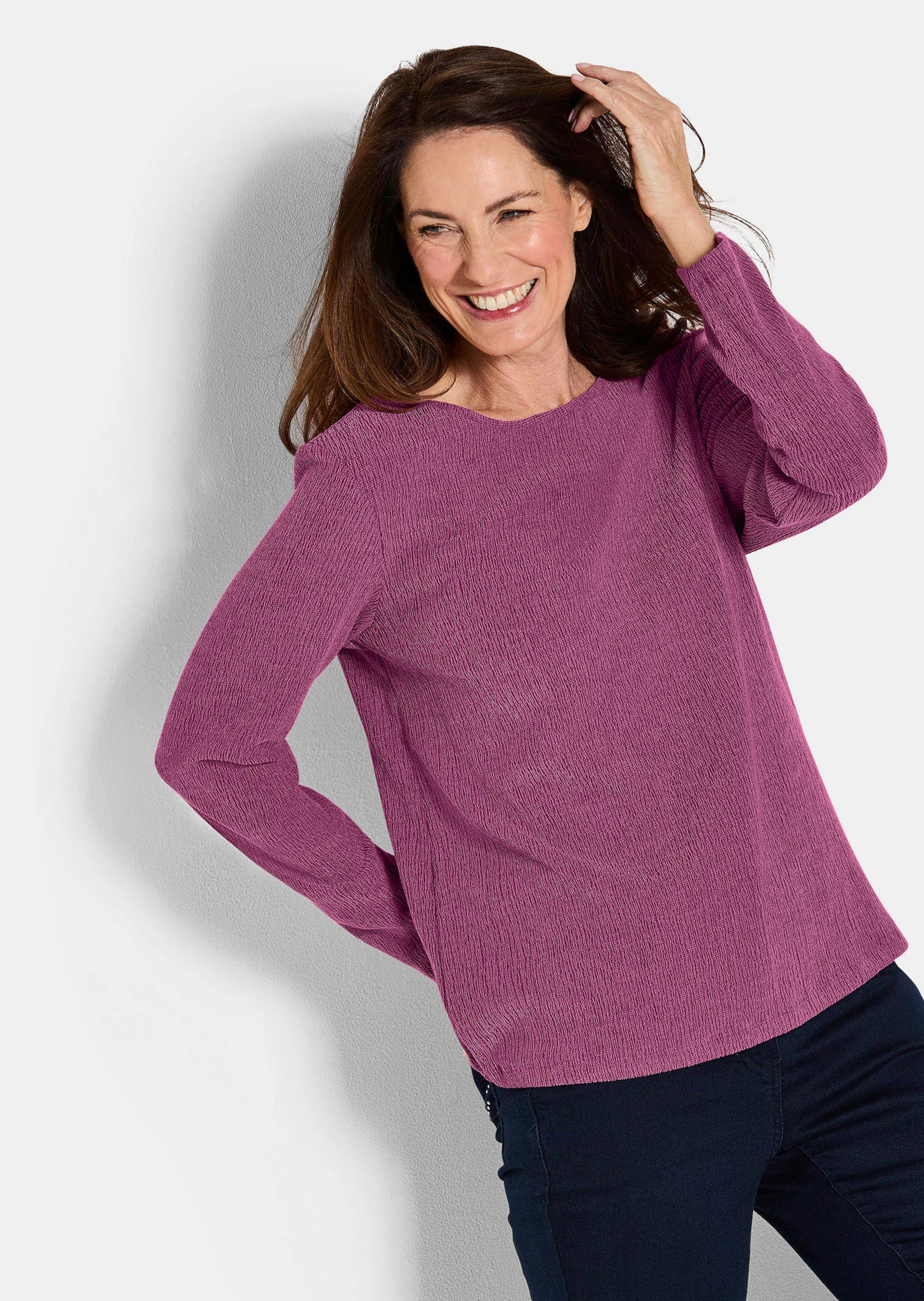 T-shirt en jersey élégant, façon crêpe