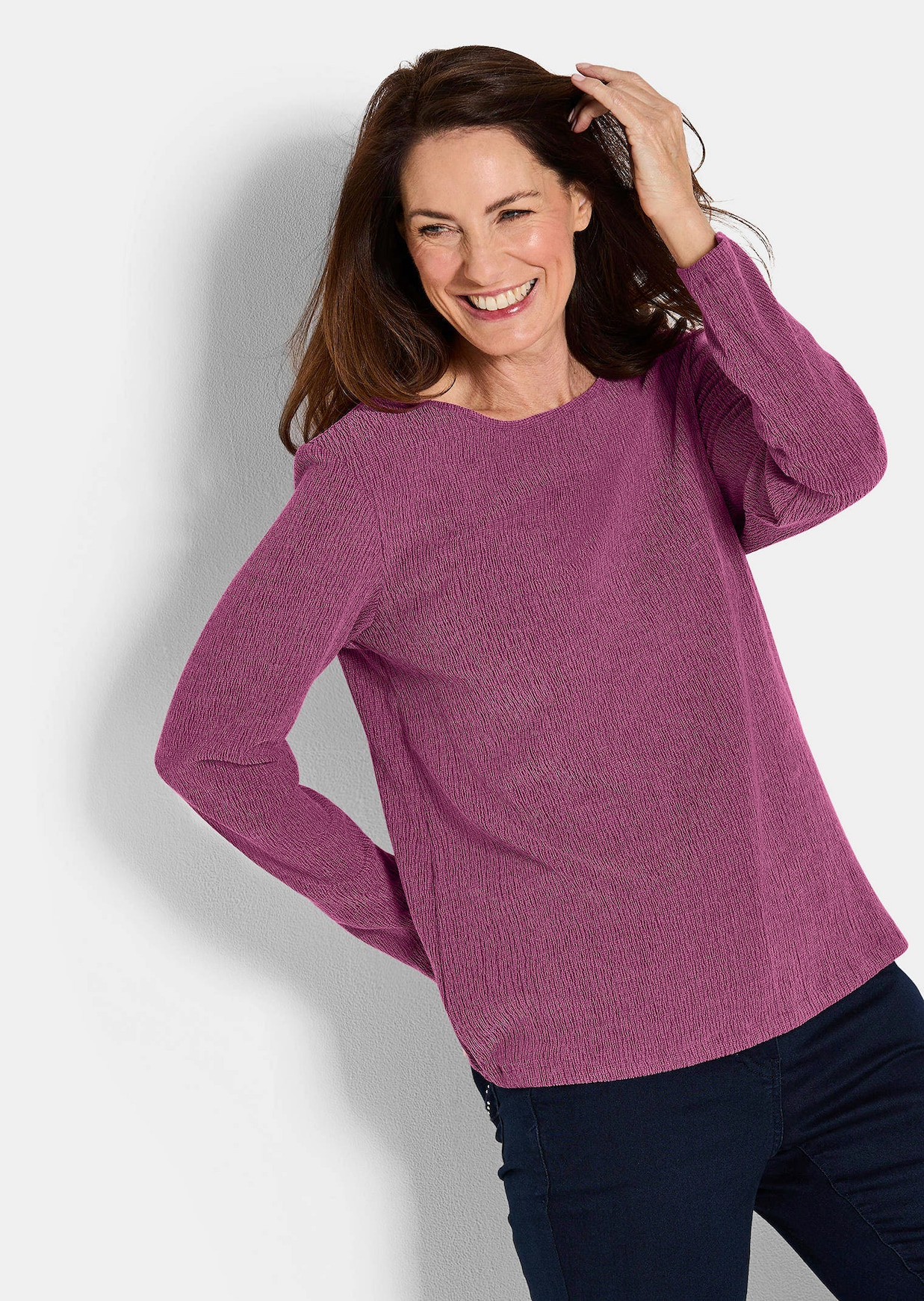 T-shirt en jersey élégant, façon crêpe