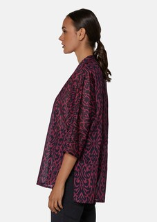 Bluse mit kontraststarkem Print und Fledermausärmeln thumbnail 5