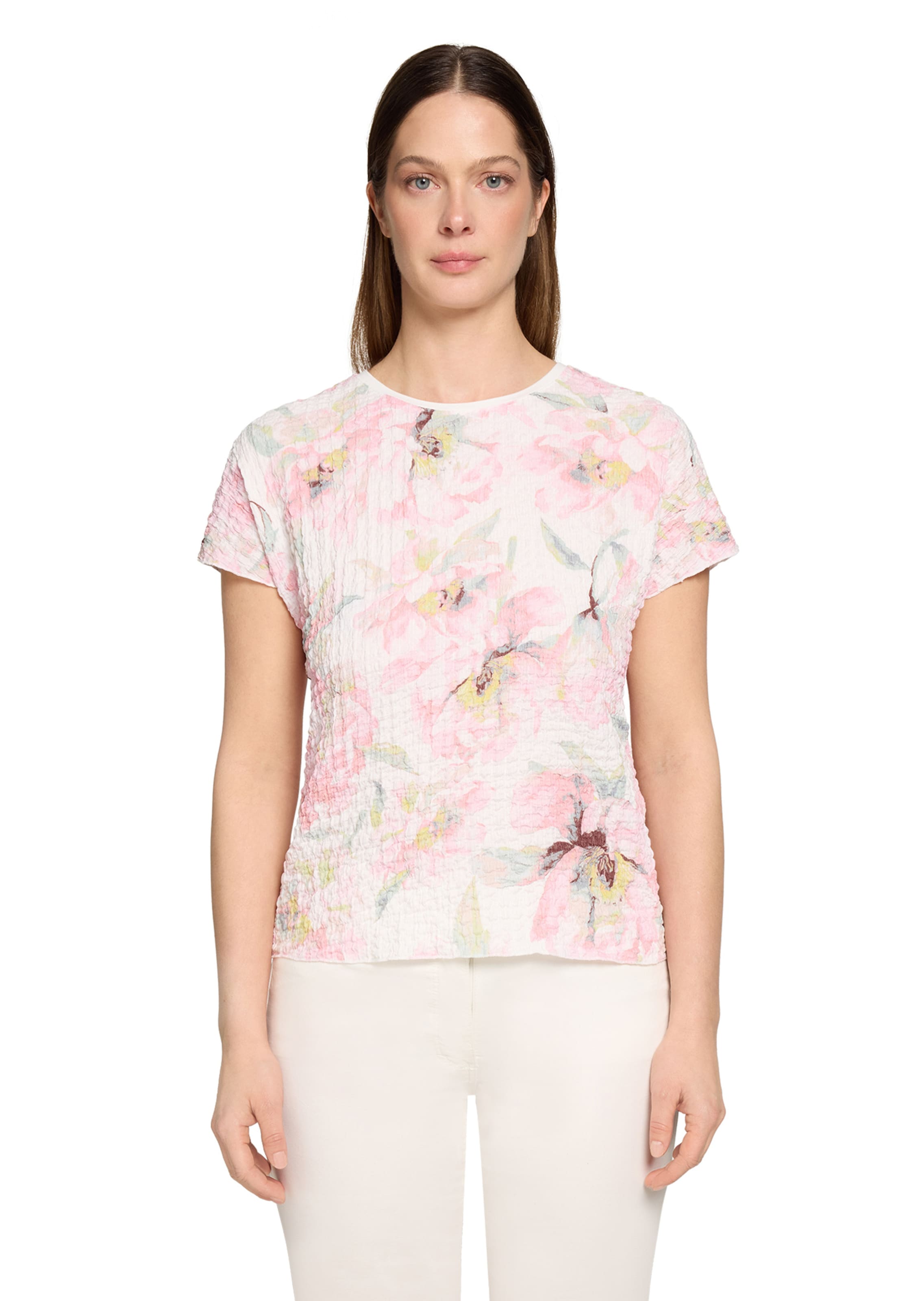 Gestructureerd shirt met bloemenpatroon