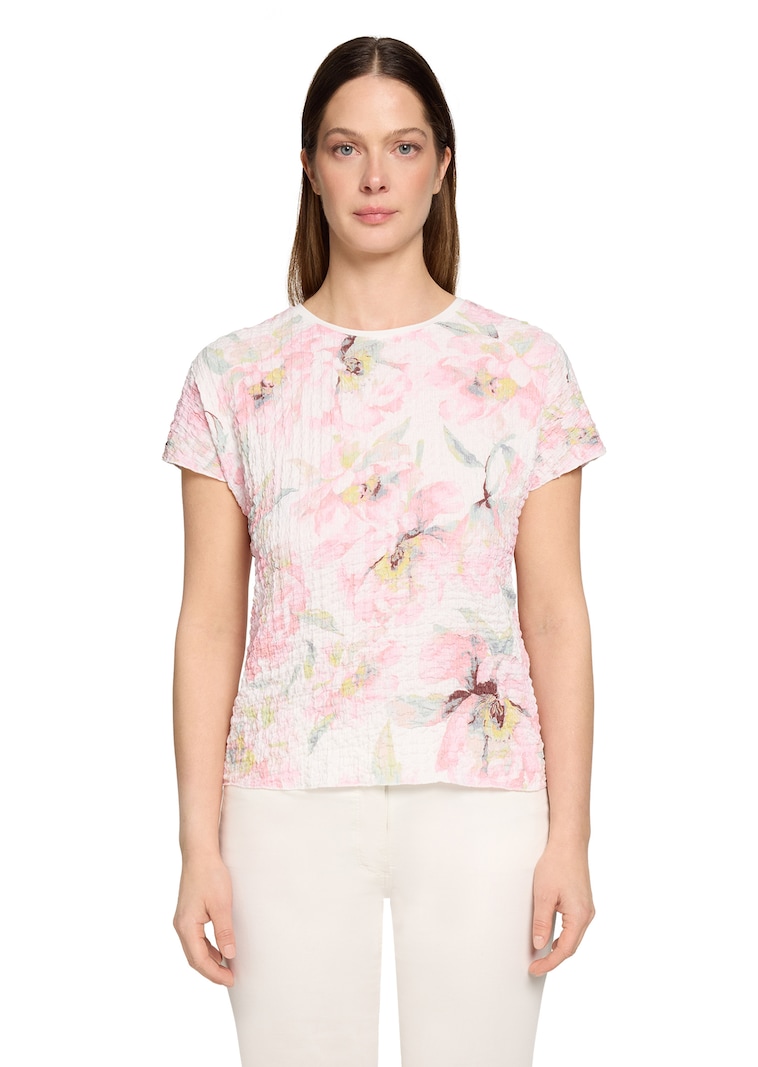 Strukturiertes Shirt mit Blumenmuster