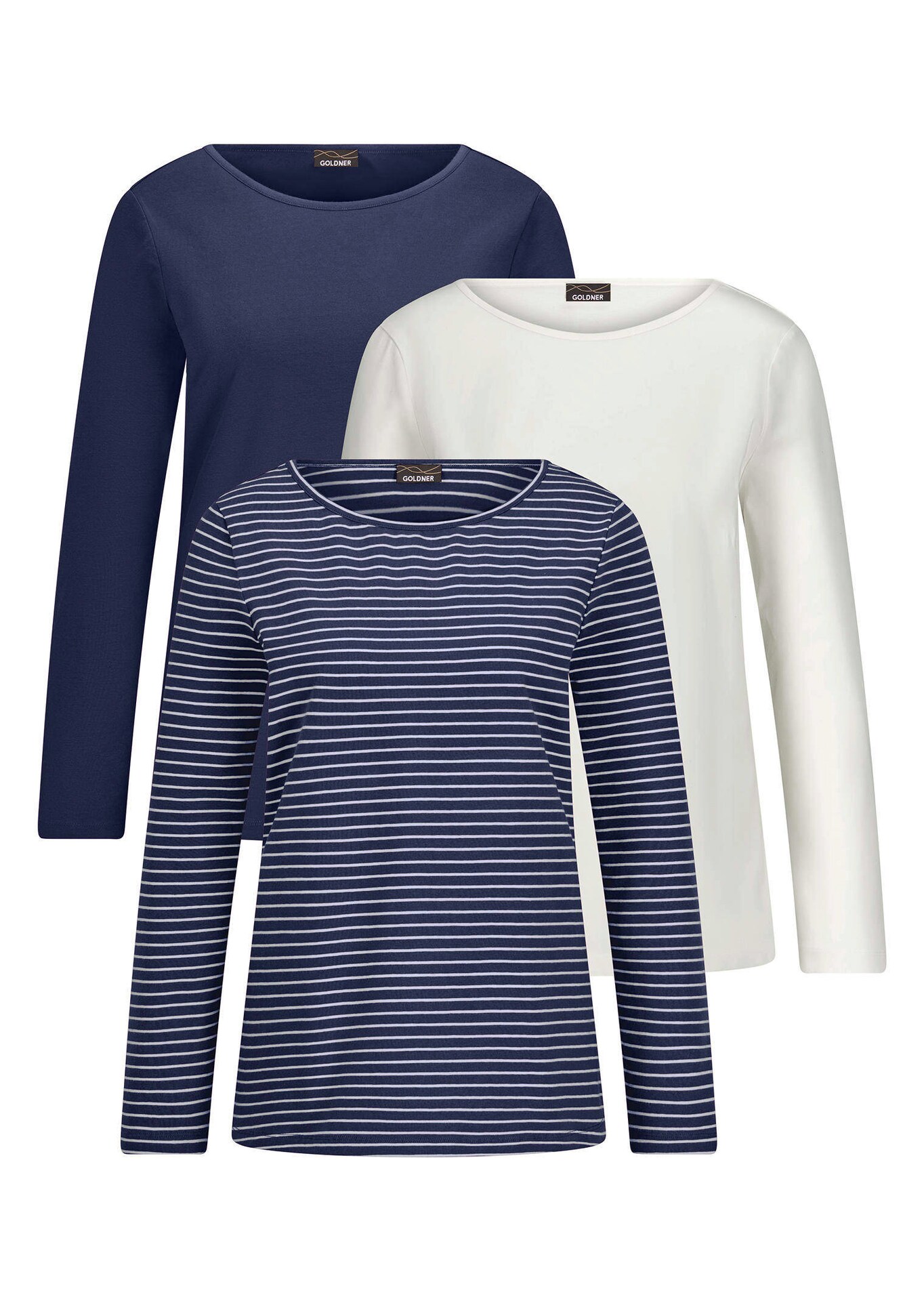 Drie shirts van katoenjersey