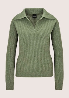 Schimmernder Pullover mit Polo-Kragen thumbnail 7