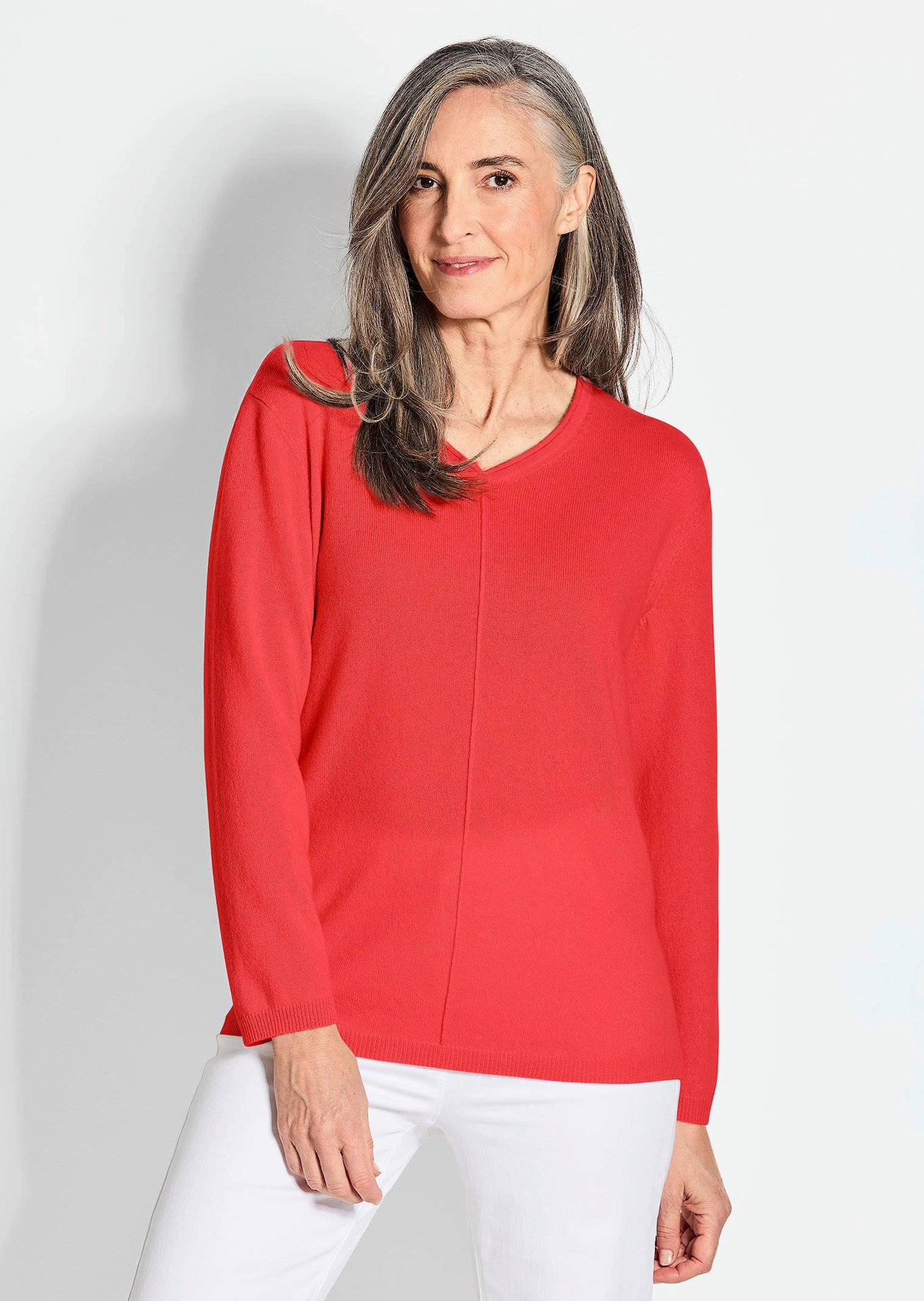 Pullover van kasjmier met V-hals