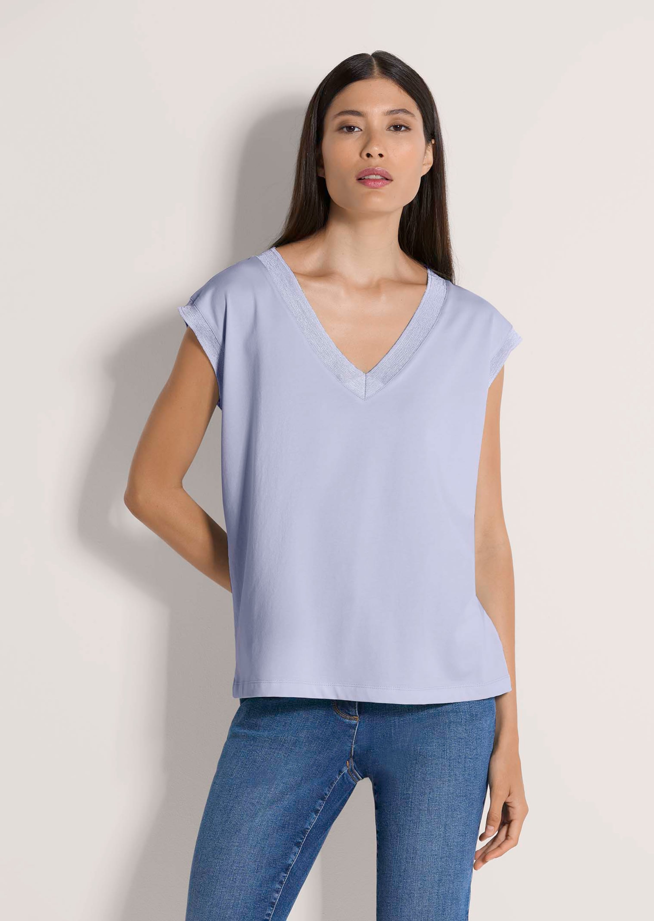 Ärmelloses Shirt mit breitem Rippenband
