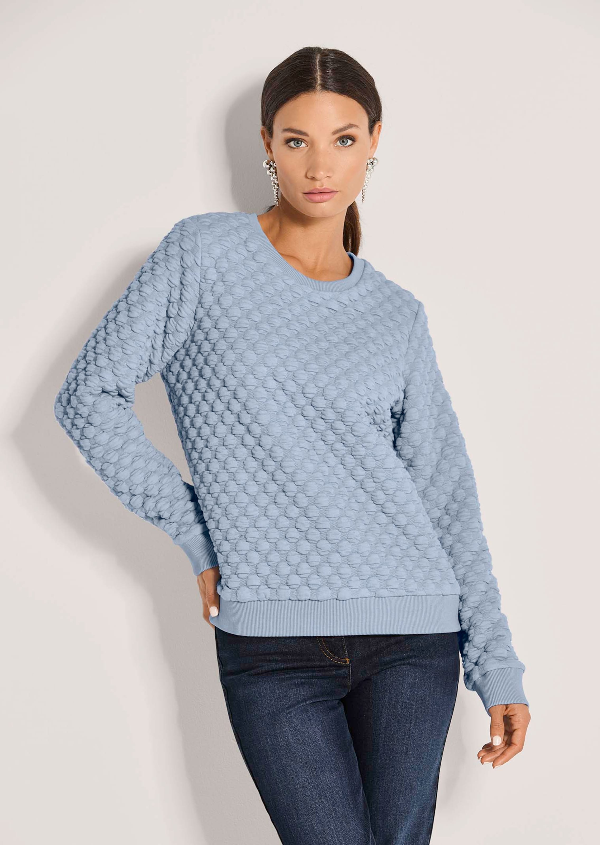 Sweatshirt mit Cloqué-Struktur