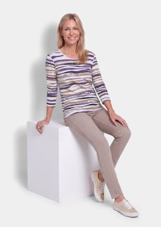 T-shirt en viscose aux rayures variées thumbnail 4
