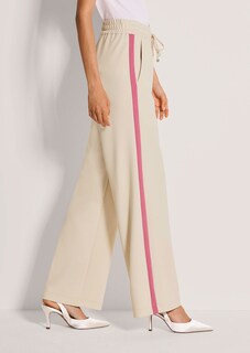 Pantalon avec bande latérale et effet crêpe thumbnail 5