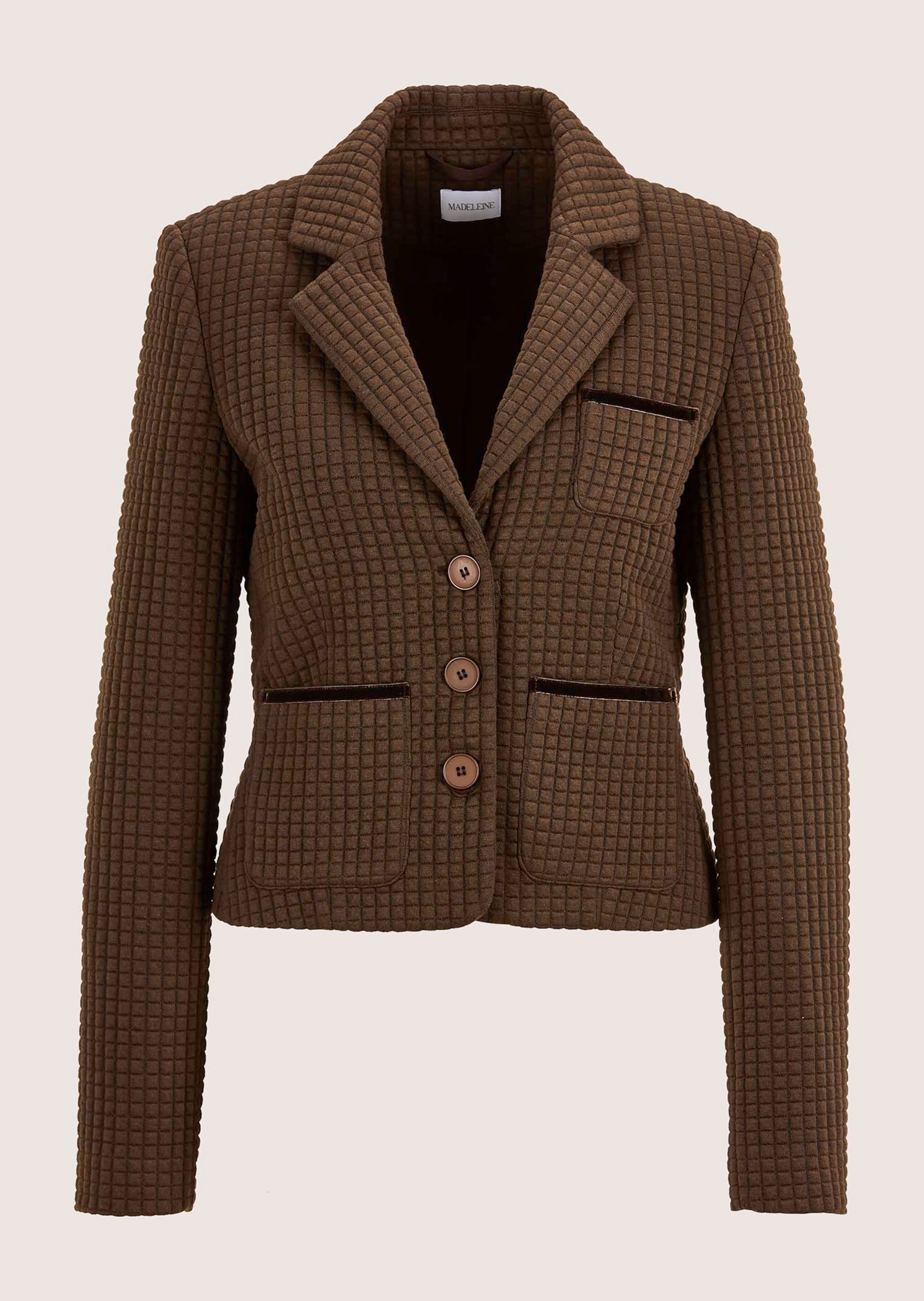 Kurzer Jersey-Blazer mit Waffelstruktur