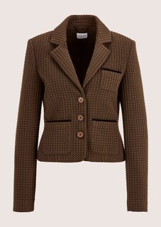 Kurzer Jersey-Blazer mit Waffelstruktur thumbnail 7