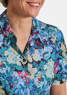 Bügelfreie Hemdbluse mit Blumenmuster thumbnail 5