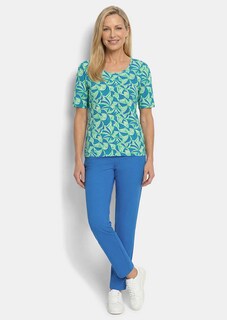 Shirt van viscose met bladerdessin thumbnail 2