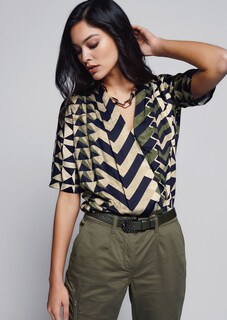 Wickelbluse mit Muster thumbnail 1