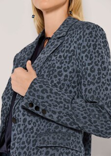 Denim blazer with leopard print thumbnail 6