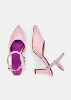 Pumps aus Veloursleder mit Glitzer-Riemchen thumbnail 2