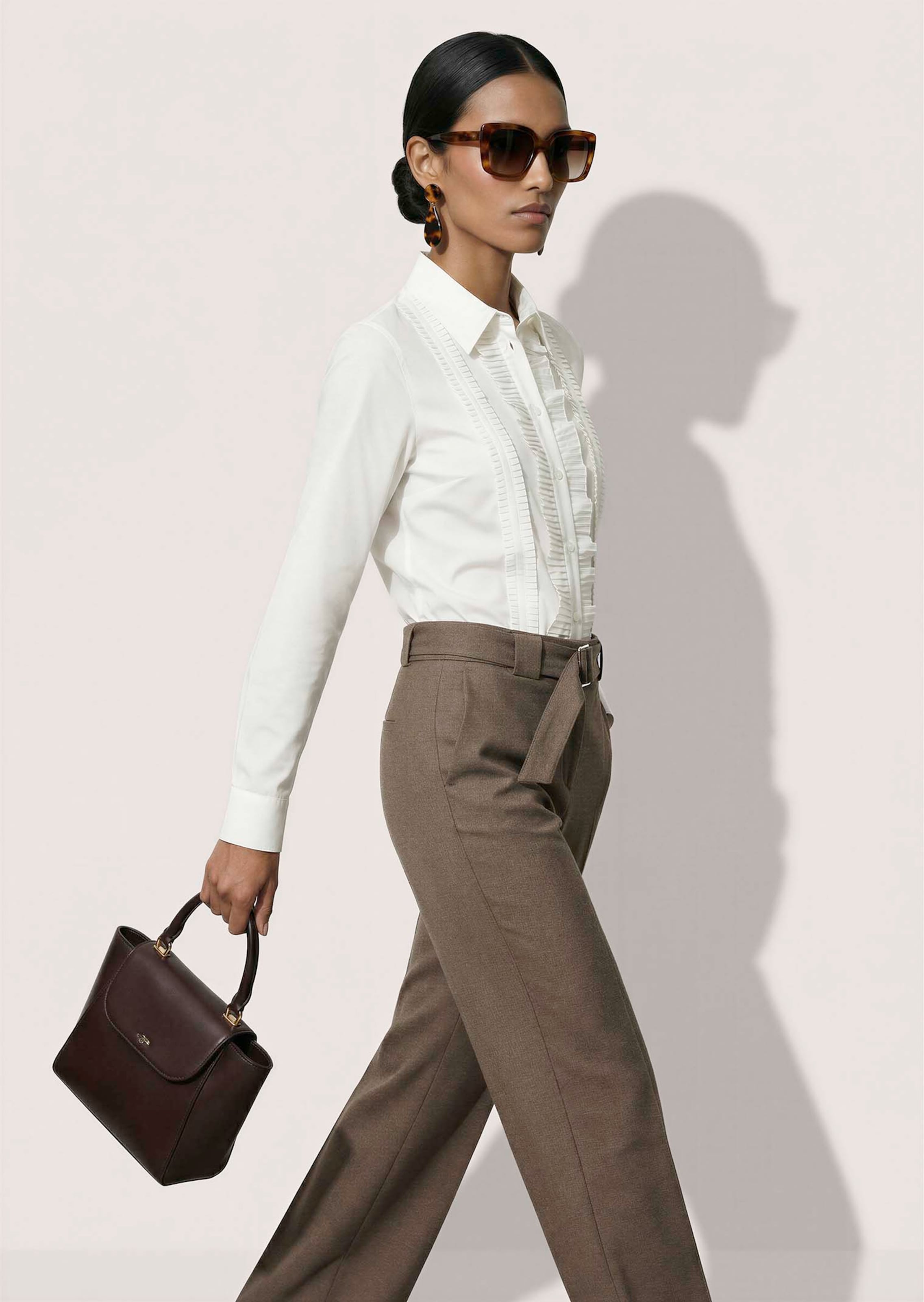 Blouse featuring piping and pleated bands thumbnail 5