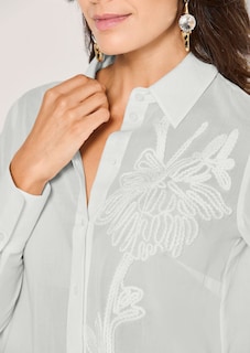 Transparente Baumwollbluse mit Stickerei thumbnail 6