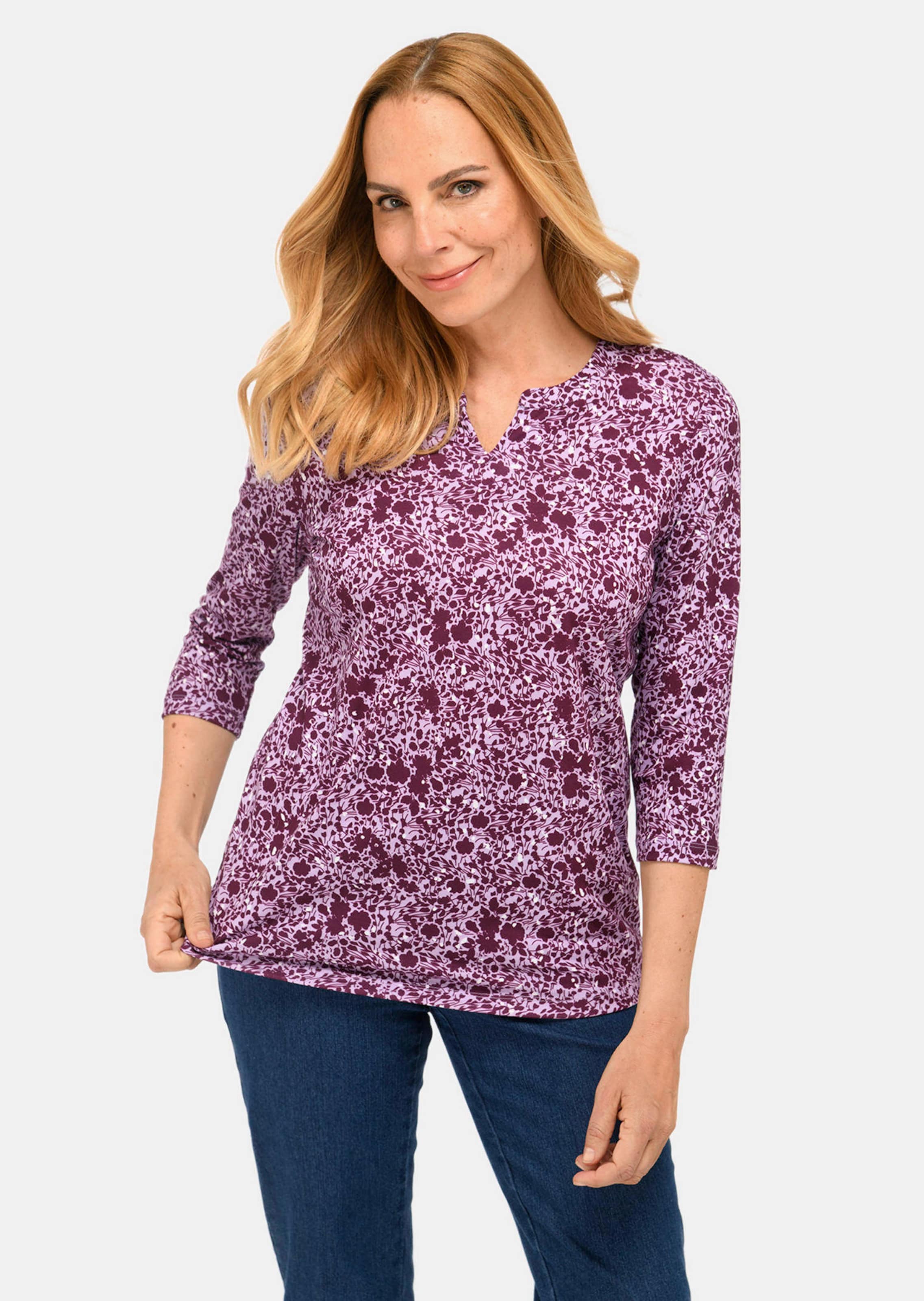 Raffiniertes Druckshirt mit 3/4-Arm