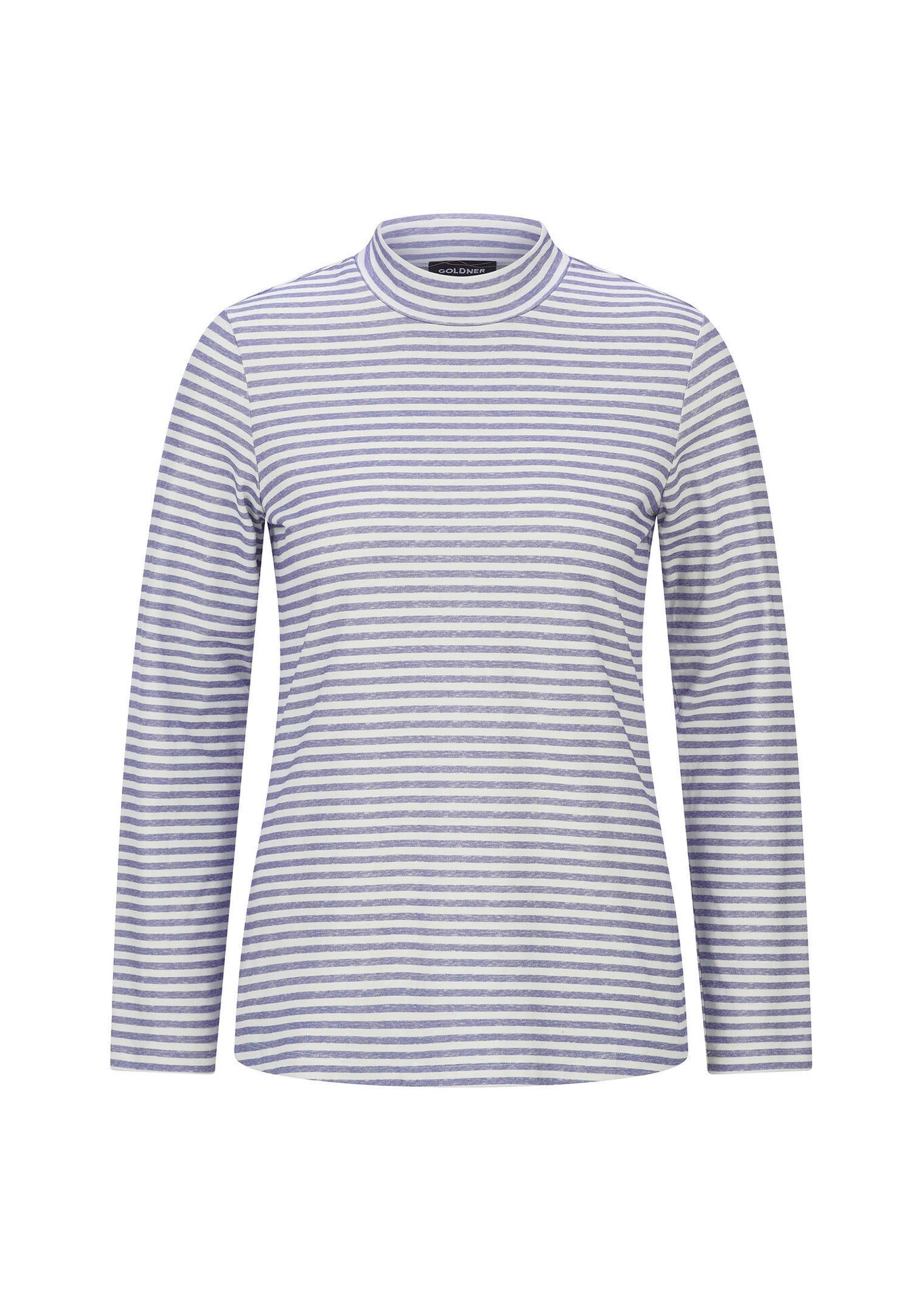 Shirt met lange mouwen, strepen en opstaande kraag