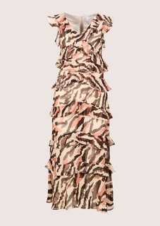 Chiffonkleid mit Volants und Animalprint thumbnail 7