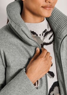 Winterwarm wattierte Steppjacke in edler Melange thumbnail 6