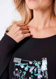 T-shirt à manches longues avec imprimé pailleté thumbnail 6