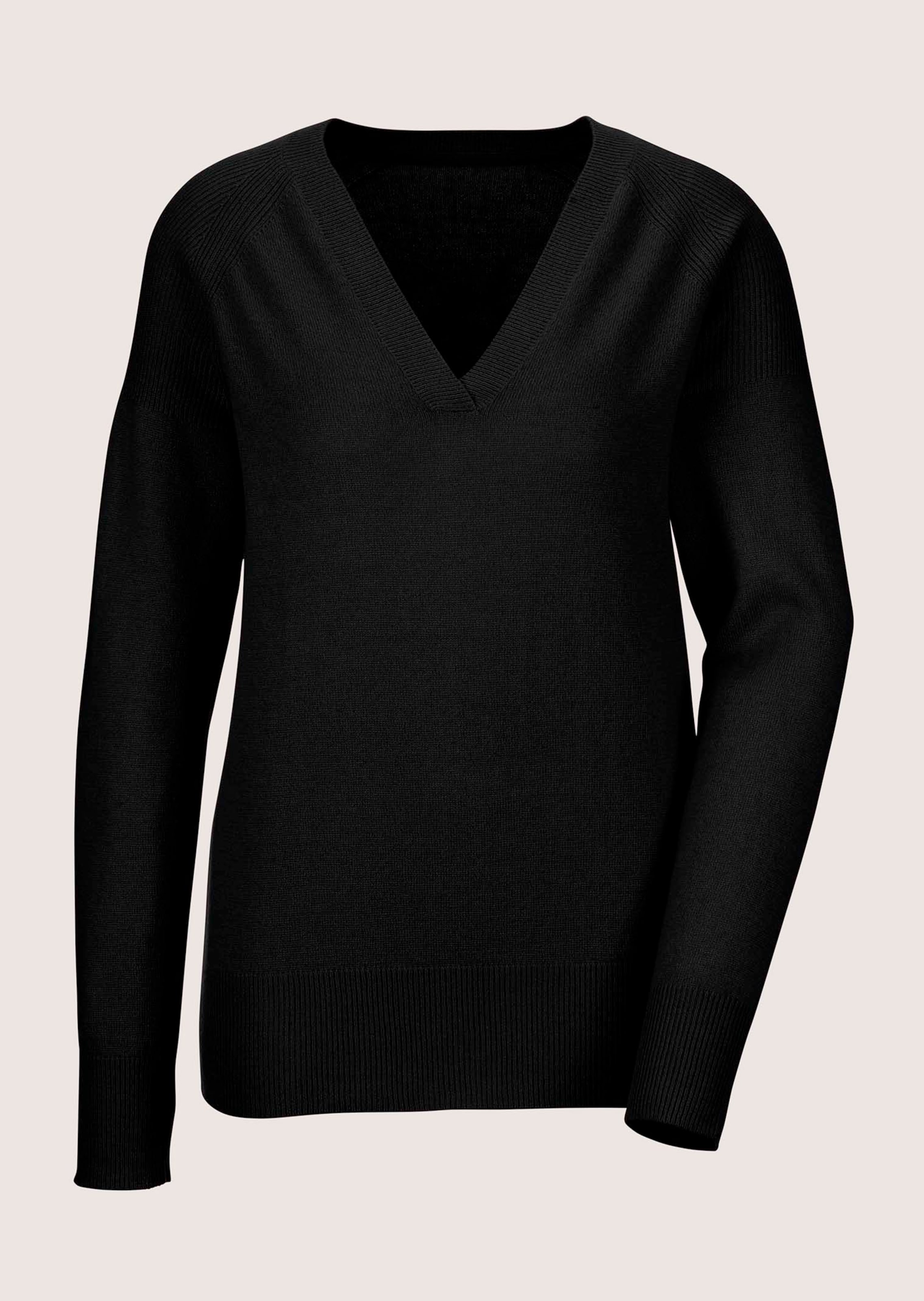 Kaschmir-Pullover mit Rippdetails