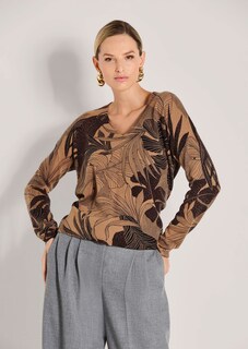 Kaschmir-Pullover mit Allover-Print thumbnail 2