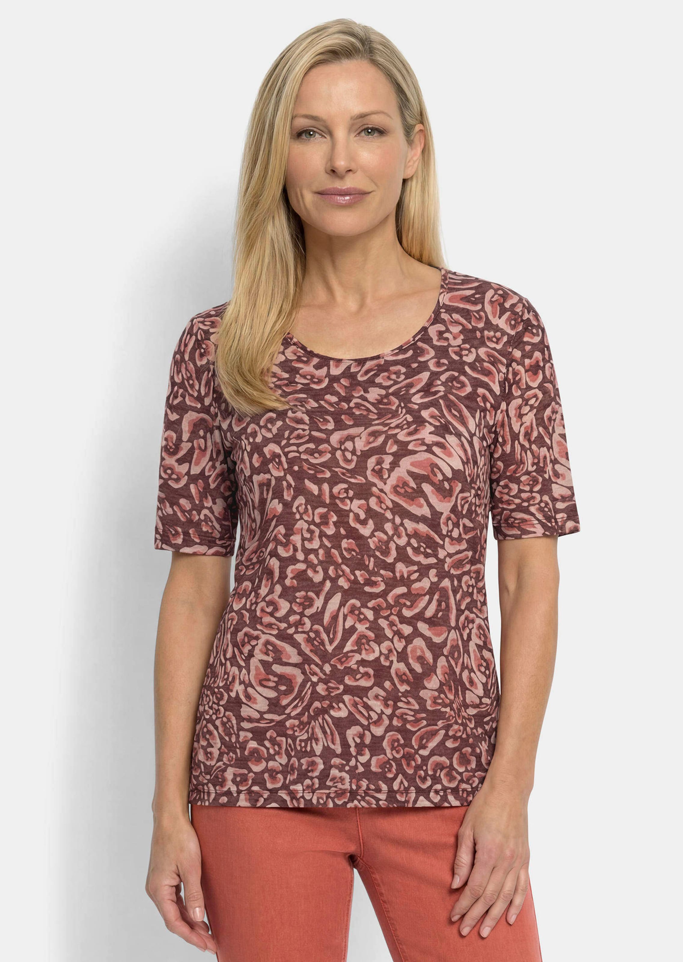 Shirt van viscose met abstracte bloemenprint