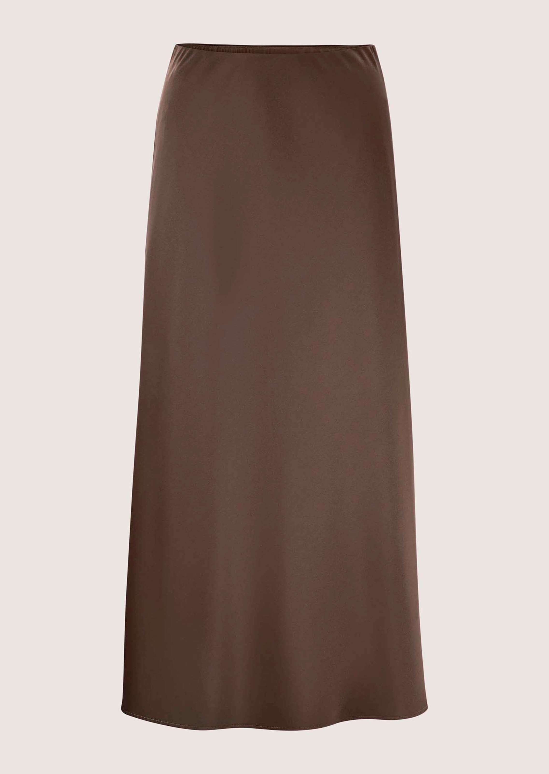 Satin A-line midi skirt