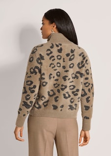 Jacquard-Strickblouson mit Leopardenmuster thumbnail 4